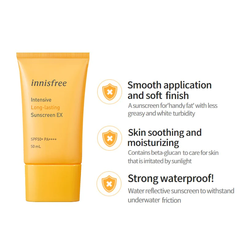 features, innisfree Intensive Long Lasting Sunscreen EX SFP 50+ PA++++